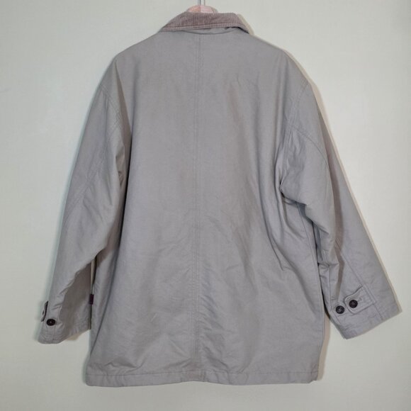 VTG Arnold Palmer Chore Coat Men XL Beige LS Quilt Lined Twill Cotton Zip Jacket - Picture 2 of 16